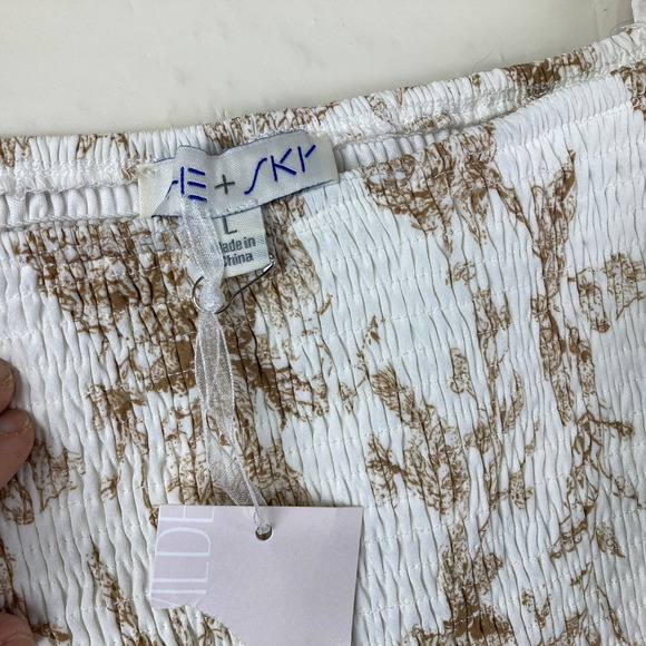 NWT SHE SKY Sz L Floral Smocked Midi Dress Puff Sleeve Boho Cottagecore Tiered - Picture 7 of 10